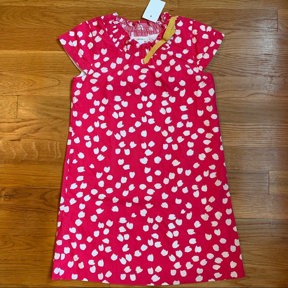 Crewcuts Pink Patterned Dress w/Bow - Picture 1 of 4